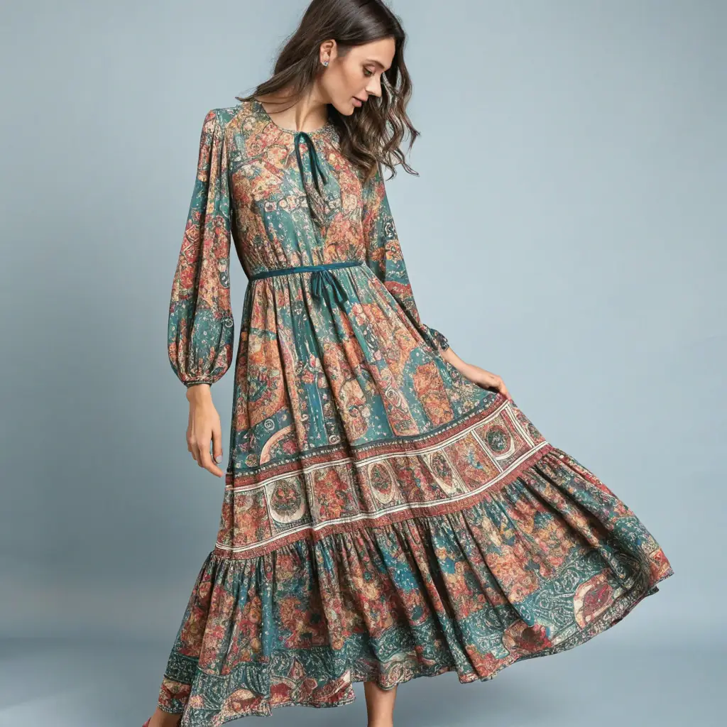 Boho Style Midi Dress